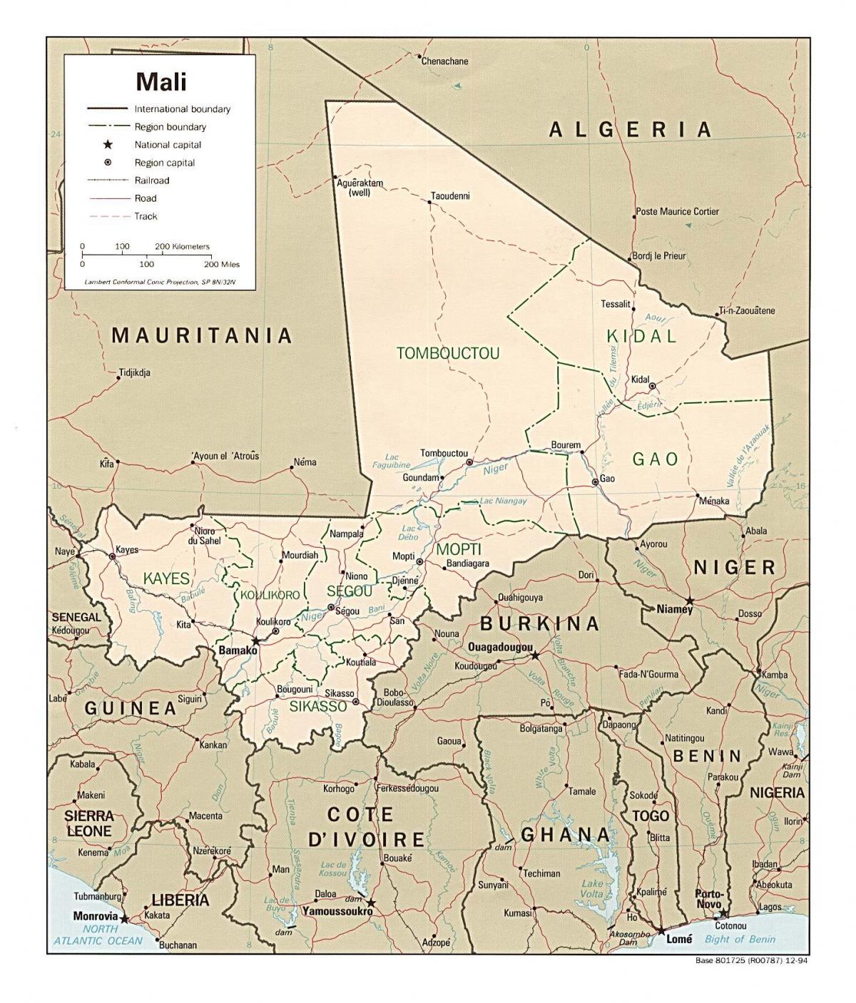 Térkép Mali ország