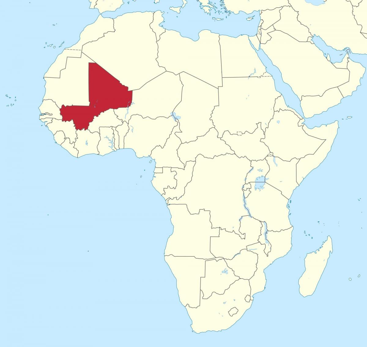 Mali elhelyezkedés a világ térkép